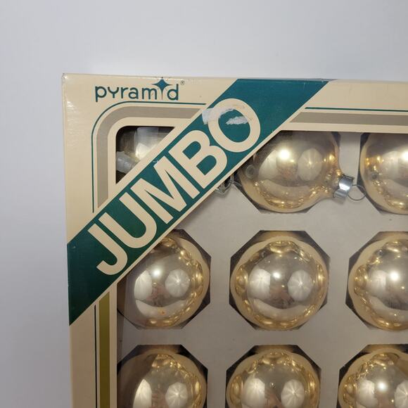 15 Jumbo Glass Vintage Christmas Bulb Ornaments by Rauch Pyramid - Picture 3 of 7